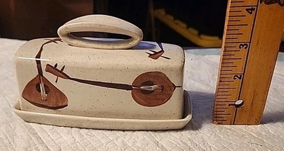 Vintage MCM Red Wing Pottery Lute Song Butter Dish No Damage - Image 1 of 4