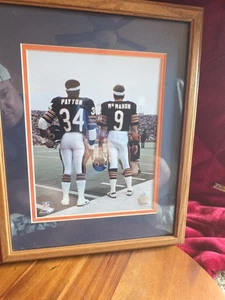 Walter Payton Jim Mcmahon Chicago Bears Rare Framed Picture Beautiful Matted - Picture 1 of 5