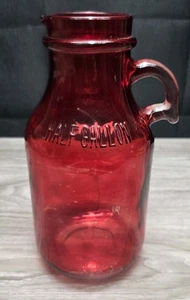 Jarra de dedo roja antigua de medio galón - Imagen 1 de 9