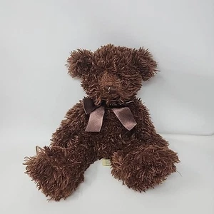 Target dunkler schokobrauner zotteliger Teddybär Schleife Plüschtier 13 Zoll Stofftier - Bild 1 von 5
