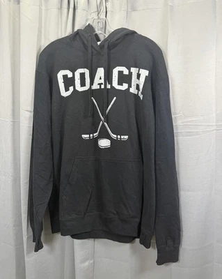 Толстовка с капюшоном мужская Port & Company большая черная хоккейный тренер графический пуловер толстовка - Изображение 1 из 4