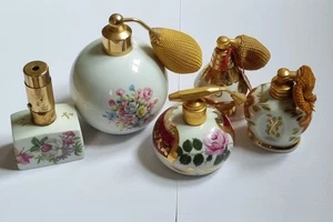 JUEGO ANTIGUO DE 5 OLLAS PERFUMADAS DE PORCELANA (FRANCIA) BUEN ESTADO  - Imagen 1 de 4