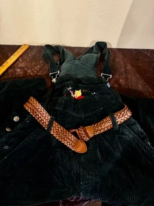 Disney Store Winnie The Pooh Corduroy Overalls Women’s Small Black Vintage - Picture 1 of 11