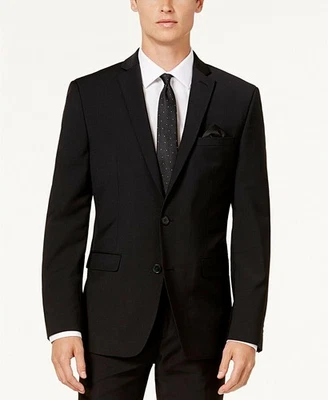 Traje Chaqueta Blazer Bar III Para Hombre Calce Ajustado 44 S Negro Sólido Foto 1 de 3