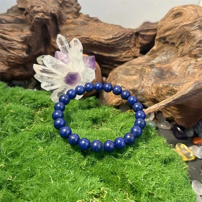 New Lapis Lazuli Perlen Armband Blauer Edelstein Armband Handgefertigter Schmuck - Bild 1 von 4
