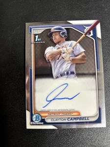 2024 Bowman Chrome Prospect Autograph Clayton Campbell RC Rookie AUTO Tigers - Picture 1 of 2
