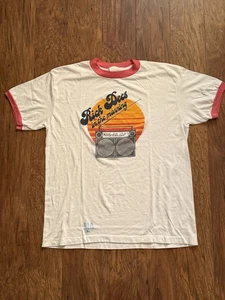 Camiseta vintage de 1980 RICK DEES LA RADIO Los Angeles Ringer talla XL Boombox Ched - Imagen 1 de 5