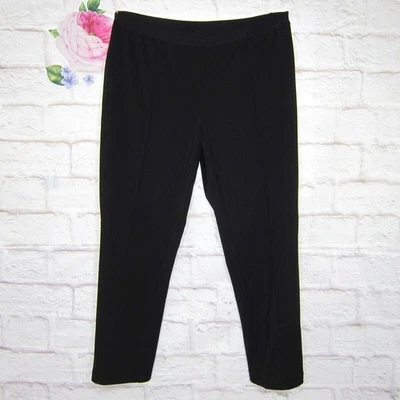 Pantalones elásticos Monroe & Main negros con rayas laterales azules/amarillas talla 1X Foto 1 de 4