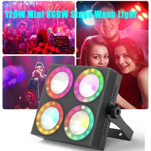 Luces de escenario 4 LED RGBW Par Can DMX DJ disco sonido activado iluminador iluminación - Imagen 1 de 11