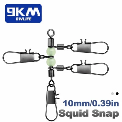 9KM 10~40Pcs 3 Way Swivel Snap with Glow Bead for Surf Fishing Preventing Twists - Image 1 of 4