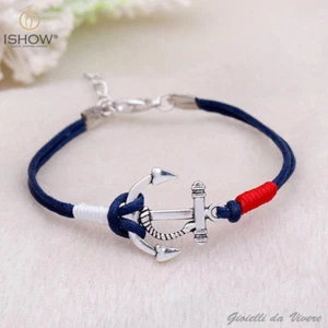 donna uomo ancora NAUTICA Bracciale NAVY barca in corda uy - Foto 1 di 4