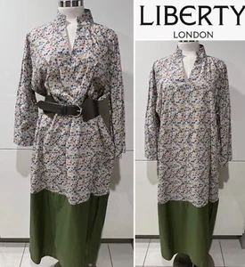 Liberty London+FLORA GALORA NWOT Green Cotton Poppy Forest Floral Dress O/S - Picture 1 of 10