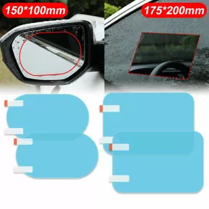 4pcs Waterproof Car Rearview Mirror Rainproof Anti-Fog Rain-Proof Film Sticker - Picture 1 of 14