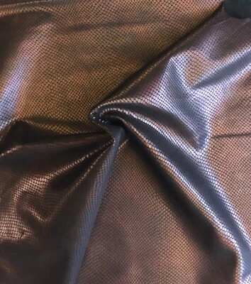 Metallic Snakeskin Embossed Leather Genuine Hides Craft Upholstery DIY Fabric - Image 1 of 4