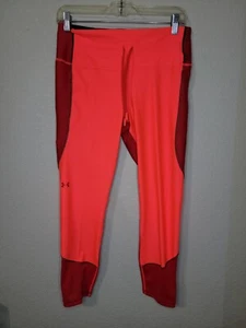 NWT Under Armour Women's Large Red Heat Gear Ankle Leggings Pants 1370067 628 - Picture 1 of 11