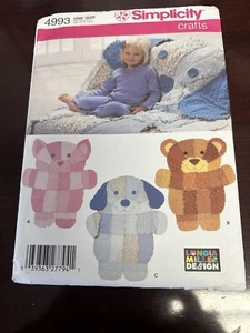 Simplicity Animal Rag Quilts Wall Hanging Throw. 4993 Uncut - Picture 1 of 1