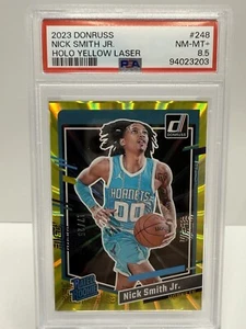 2023 Panini Donruss Nick Smith Jr Rated Rookie Holo Yellow Laser 17/25 PSA 8.5 - Picture 1 of 10