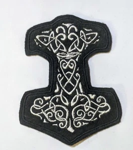 Viking Amulet Thor Hammer embroidered patch - Picture 1 of 1