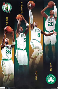 Boston Celtics FOUR LEGENDS 22x34 POSTER -Paul Pierce, Garnett, Ray Allen, Rondo