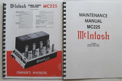 *USA* ULTIMATE MCINTOSH MC225 MANUAL DE PROPIETARIO/MANTENIMIENTO Foto 1 de 4
