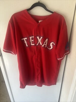 MLB Texas Rangers  Men's XL Jersey Yu Darvish Red Button Up Stadium Giveaway - Image 1 of 4
