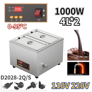 4L*2 Pots Electric Stainless Chocolate Melter 1000W Commercial Heater Machine - Picture 1 of 12