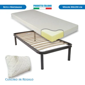Kit Rete e Materasso waterfoam da 11 cm singolo 80x190 + cuscino fiocco memory - Foto 1 di 8