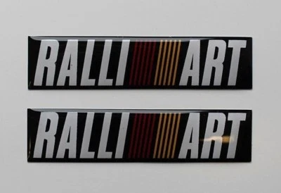 JAKEDESIGNS 2 x Pegatinas RALLIART - Calcomanías 65mm x 15mm - ACABADO GEL ABOVEDADO ALTO BRILLO