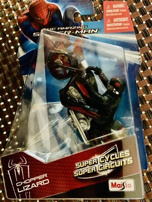 The Amazing  Spider Man Chopper Lizard Super Cycles Maisto Toy NEW — 第 1/4 张图片