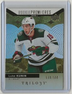 17-18 2017-18 Upper Deck Trilogy #66 Luke Kunin 868/999 Rookie Minnesota Wild 