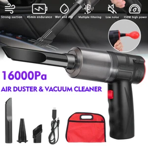 3 in 1 Hoover Car Vacuum Cleaner Air Blower Wireless Handheld Rechargeable Mini - Picture 1 of 20
