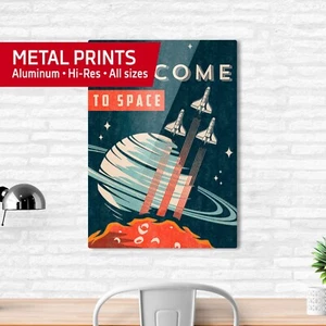 Welcome to Space — Metal prints. Vintage space poster, retro space art - Picture 1 of 12
