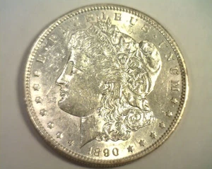 1890-S MORGAN SILVER DOLLAR CHOICE ABOUT UNCIRCULATED CH. AU NICE ORIGINAL COIN - Picture 1 of 2