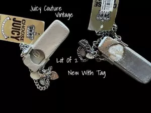 Juicy Couture Ipod Shuffle Holder Con Cadena Plata Y2K De Colección X 2 Paquete Nuevo - Imagen 1 de 1