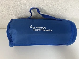 St. Anthony's Hospital Foundation ROLL-UP W/ CARRY STRAP Travel Blanket Blue NEW - Picture 1 of 6