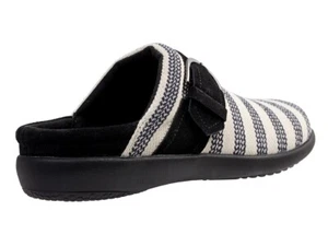 Zapatos para mujer Spenco Aria Slide negros/blancos a rayas talla 8 - Imagen 1 de 2