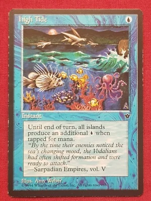 Magic The Gathering FALLEN EMPIRES HIGH TIDE WEBER blue card MTG - Image 1 of 2