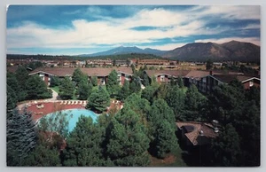 Vista aérea del hotel y piscina Little America en Flagstaff Arizona AZ postal - Imagen 1 de 2