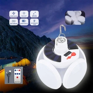 Foldable Solar LED Torch Night Light Outdoor Camping Lamp Emergency Rechargeable - Picture 1 of 14