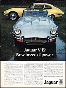 1973 Jaguar V-12 Car convertible blue yellow w/ anti-dive photo print ad ads41 - Picture 1 of 1