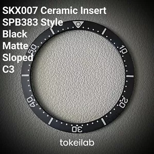 Inserto lunetta SKX007 ceramica C3 (stile SPB383) / inclinato / nero opaco - SEIKO MOD - Foto 1 di 1