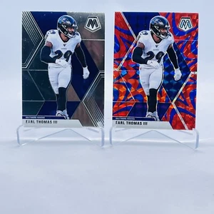 2020 Mosaic Earl Thomas III Orange Reactive Baltimore Ravens #25 2 Card Lo T - Picture 1 of 1