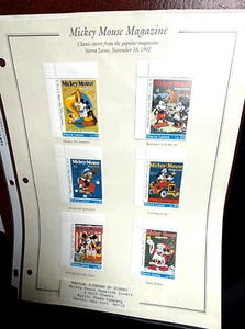 Mickey Mouse Magazin Disney Briefmarken 1992 Sierra Leone 6er Set postfrisch NH - Bild 1 von 9