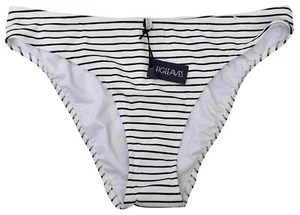 FIGLEAVES Women's Castaway Swim Beach White Black Striped Bikini Bottom UK 18 - Picture 1 of 4