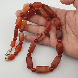 Stunning African Antique Carnelian Agate Beads Necklace from Mali - Picture 1 of 20