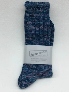 Anonymous Ism 5 Colour Mix Crew Socks Navy One Size 27-29cm Mens UK 8-11 Japan - Picture 1 of 14