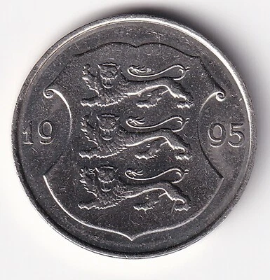 ESTONIA 1995 1 kroom KM#28  Copper nickel  R.5 uncirculated    - Image 1 of 2