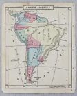 Antique 19th Century Color Map of South America 1857 Cornells Primary Geography