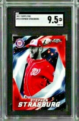 2017 Topps Fire Stephen Strasburg SGC 9.5 - Image 1 of 2
