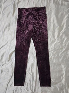 EUC Calvin Klein Performance Burgandy High Waist Velvet Leggings Size Large - Picture 1 of 9